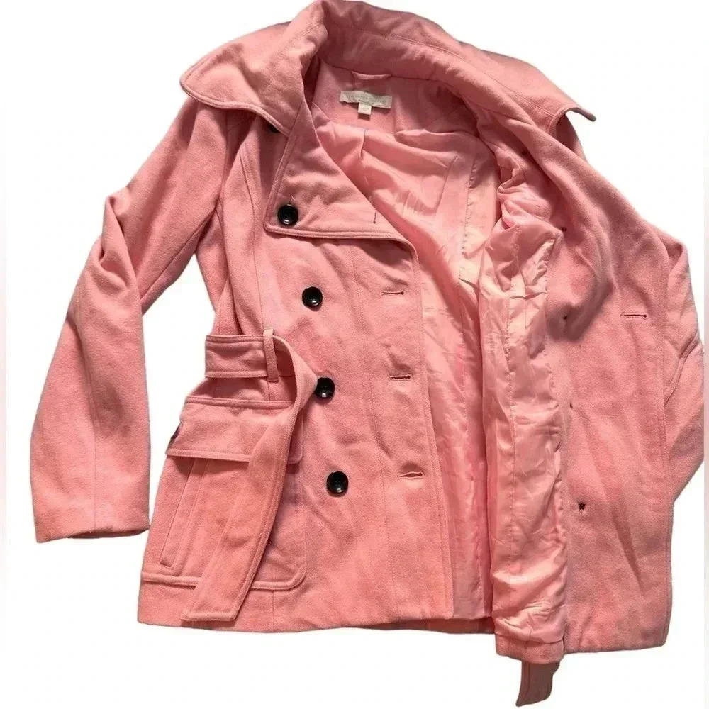 New York and Company Pink Coat, Size Small - Picture 3 of 8